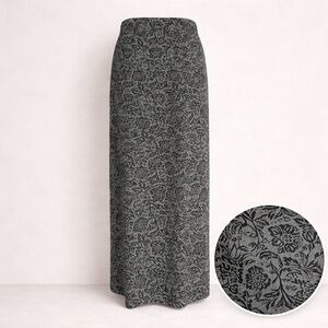 Vintage Whimsigoth Witchy Floral Midi Skirt | Romantic Goth Dark Academia